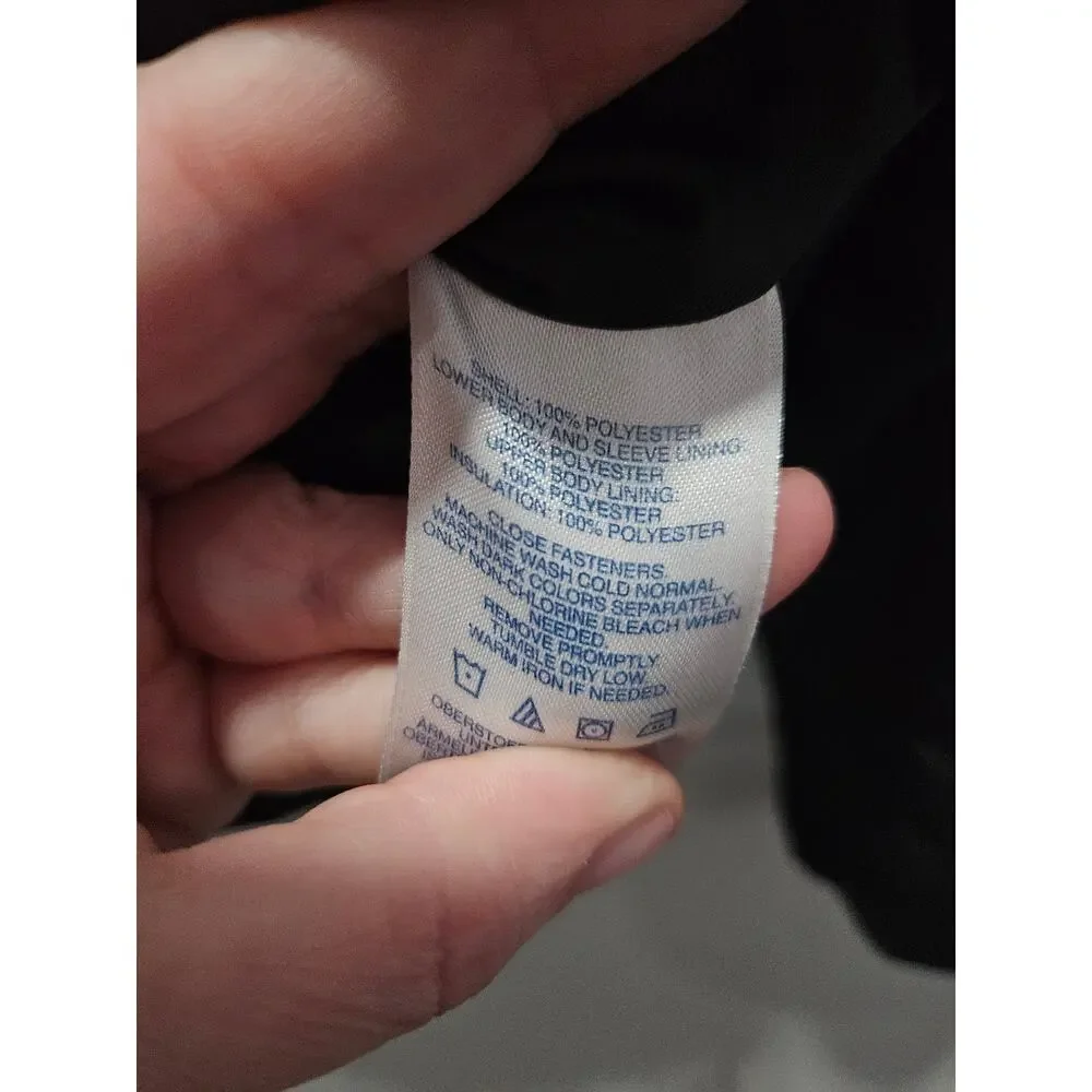 Land's End Black Puffer Jacket Fleece-lined Size XS 2 4 Women's - Picture 7 of 11